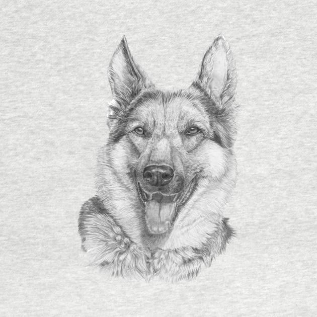 German shepherd bw by doggyshop